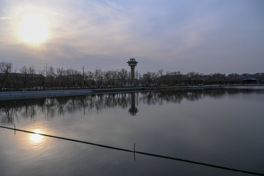 中国开封包公湖开封府建筑风景