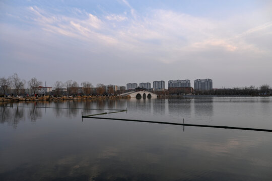 中国开封包公湖开封府建筑风景