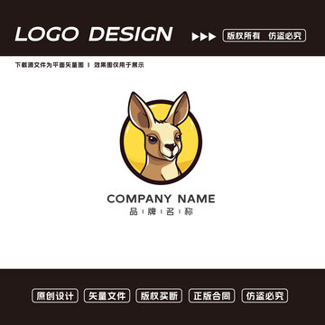 卡通袋鼠logo标志