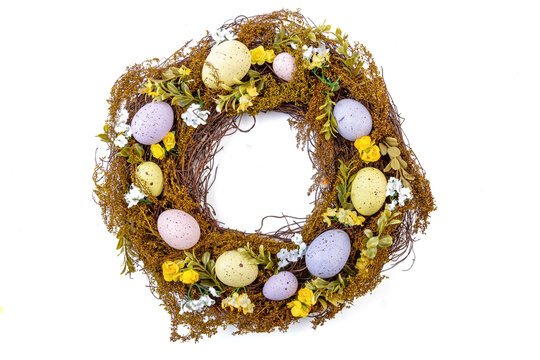 复活节花环和彩蛋