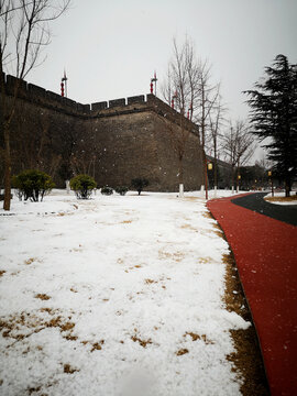 西安环城公园雪景