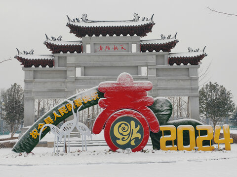 天龙湖公园雪景