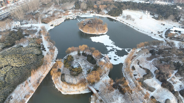 城阳世纪公园冬季雪景