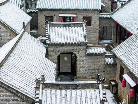 航拍徐州户部山崔焘故居雪景