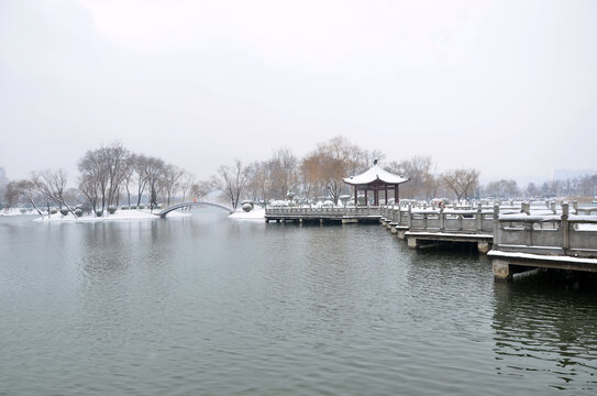 黄河公园的雪景