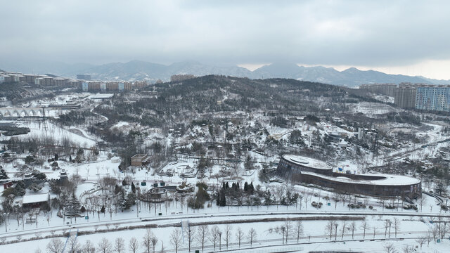 青岛世博园冬季雪景