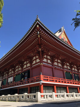 日本仿唐古建筑东京浅草寺大本堂