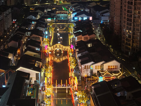 绍兴迎恩门水街夜景