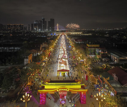 陈村花卉世界二四年花市夜色