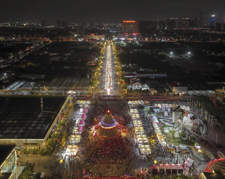 陈村花卉世界二四年花市夜景