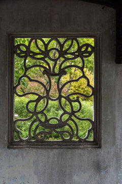 拙政园的花窗中国古典窗户