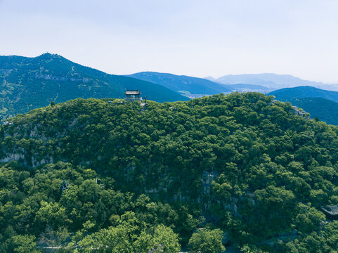 山东济南千佛山航拍