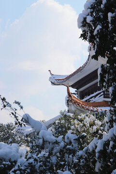 亭子雪景