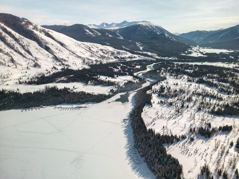 冬季新疆喀纳斯景区风景