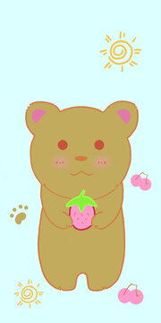 抱草莓的小熊