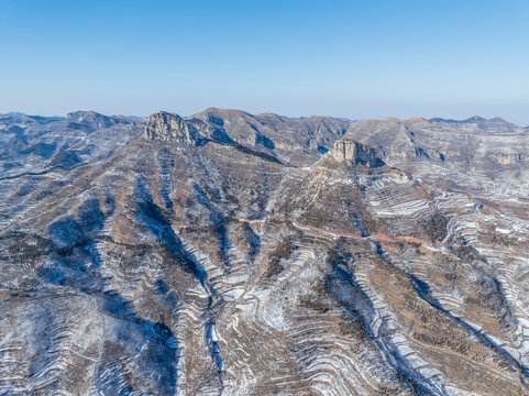 济南章丘山区雪景