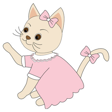 矢量小猫咪卡通形象设计猫小姐