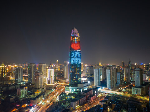 济南趵突泉公园与泉城广场夜景