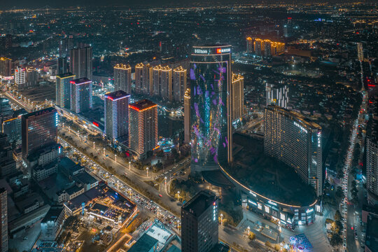 东莞龙年新年春节城市航拍风景