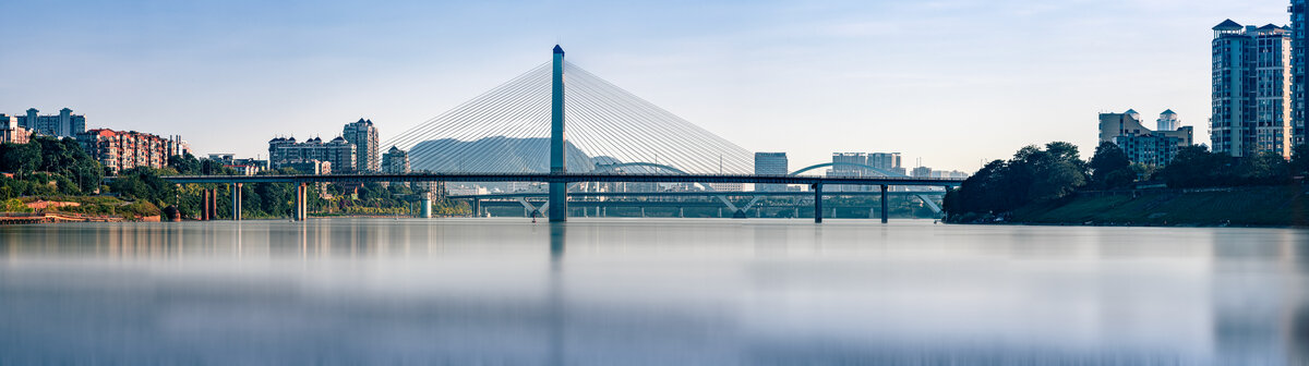 柳州壶西大桥江景全景图