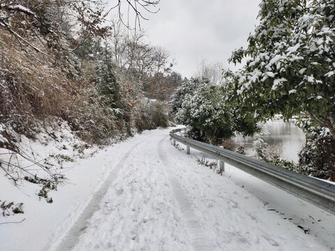 公路与雪景