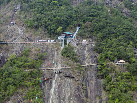 信宜石根山登山缆车无人机航拍