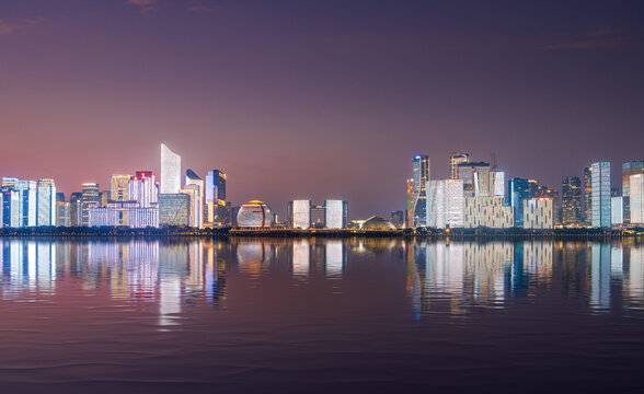 杭州城市CBD夜景