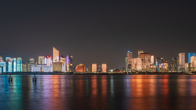 杭州钱江新城都市夜景