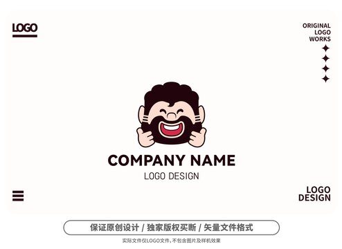 原创卡通胡子叔叔logo