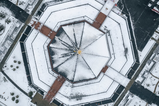 河南洛阳城市风光雪景