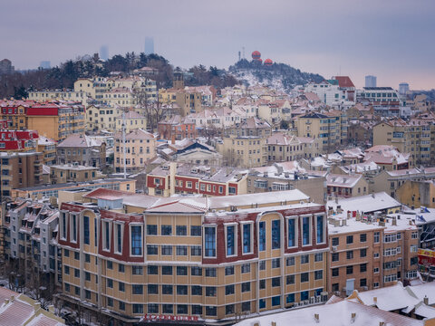 超高清青岛城市风光雪景