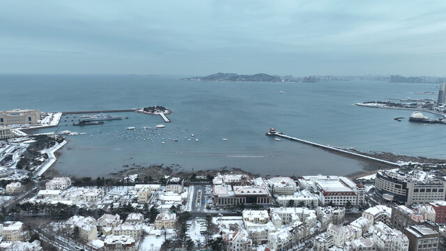 青岛冬季雪景