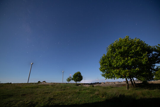 夜晚草原星空自然风光