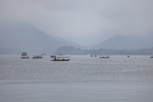 杭州西湖著名景点自然风光