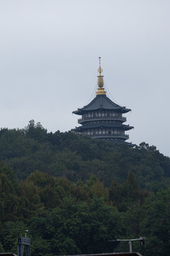 杭州西湖雷峰塔景观