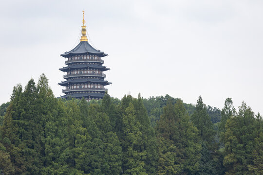 杭州西湖雷峰塔景区