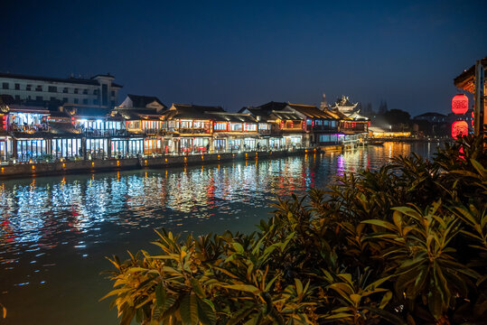 朱家角古镇夜景