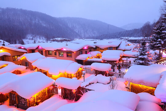 雪乡夜景