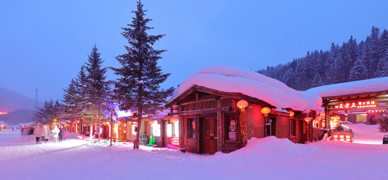 雪乡夜景