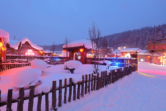 雪乡夜景