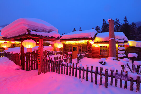 雪乡夜景