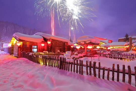 雪乡夜景