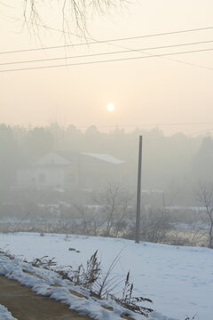 农村雪天