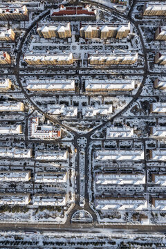 航拍建筑雪景