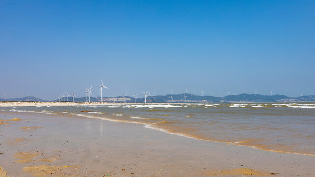 福州平潭江澳风力田自然风景