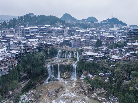 芙蓉镇的雪景