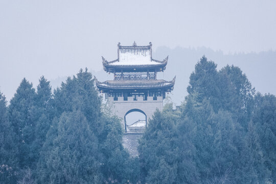 芙蓉镇的雪景