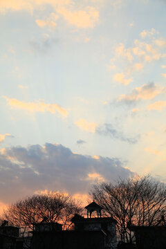 傍晚的夕阳