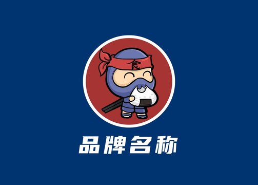 忍者饭团日式便当卡通logo