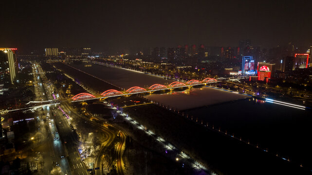 猗汾桥夜景